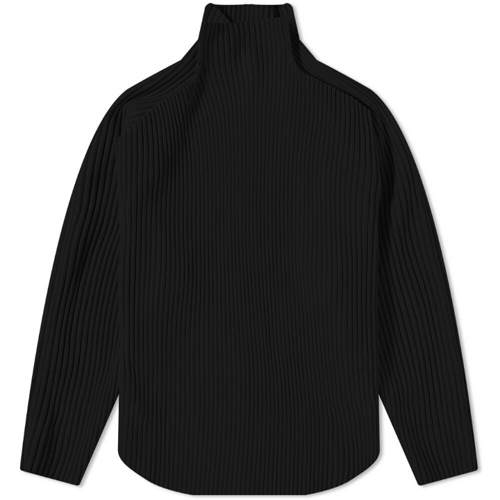 Photo: Homme Plissé Issey Miyake Men's Layered Pleated Long Sleeve Top in Darkness Brown