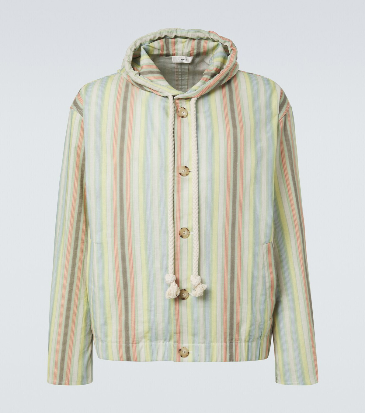 Commas Striped hooded hemp and cotton jacket