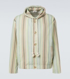 Commas Striped hooded hemp and cotton jacket