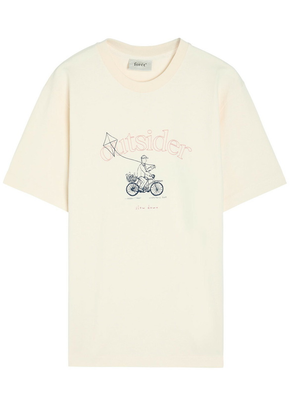 Photo: Forét Printed Cotton T-shirt Beige