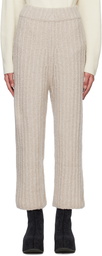 Lauren Manoogian Beige Plush Lounge Pants