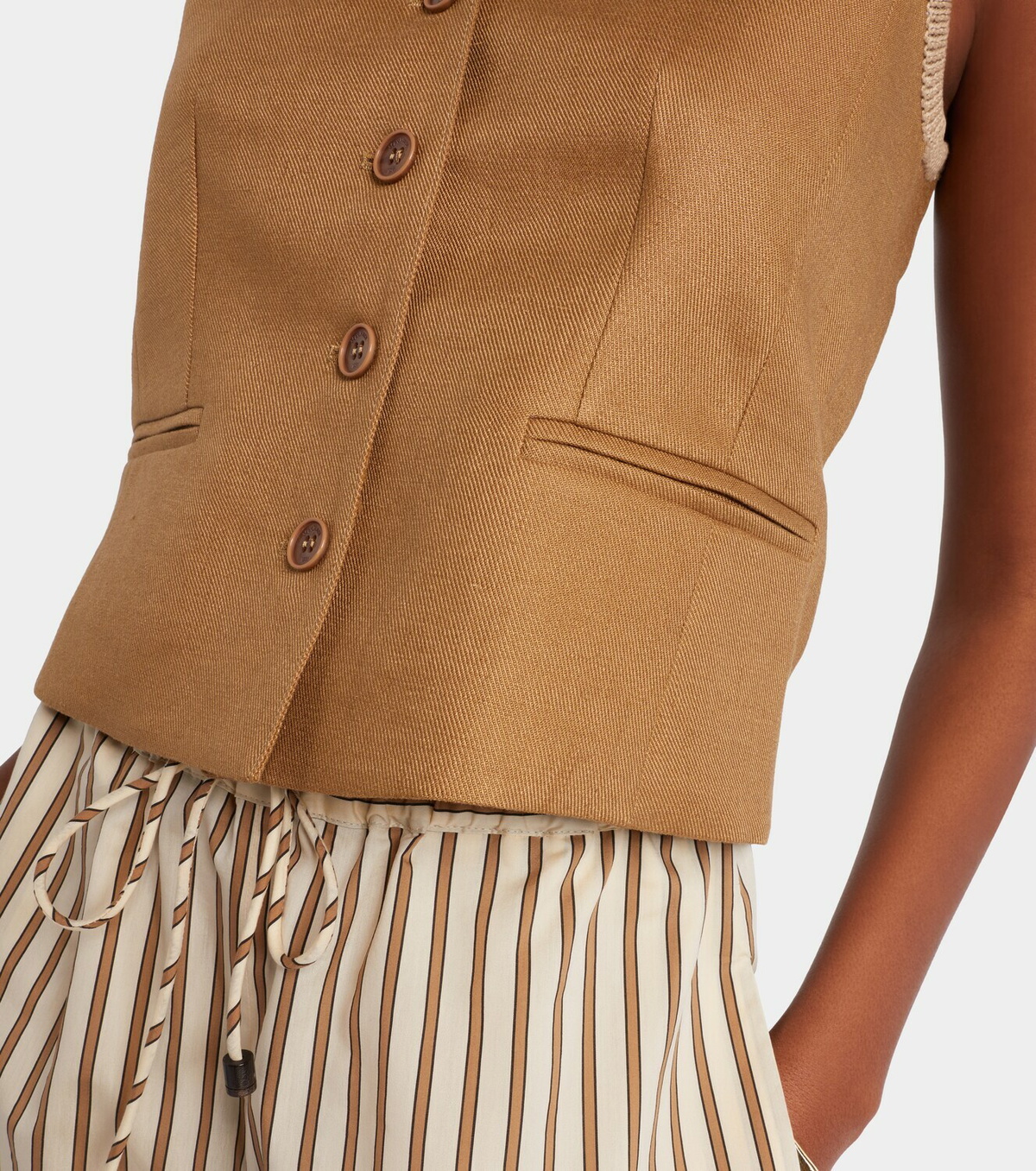 Max Mara Calibri cable-knit linen vest