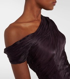 Marmar Halim Draped pleated silk chiffon gown