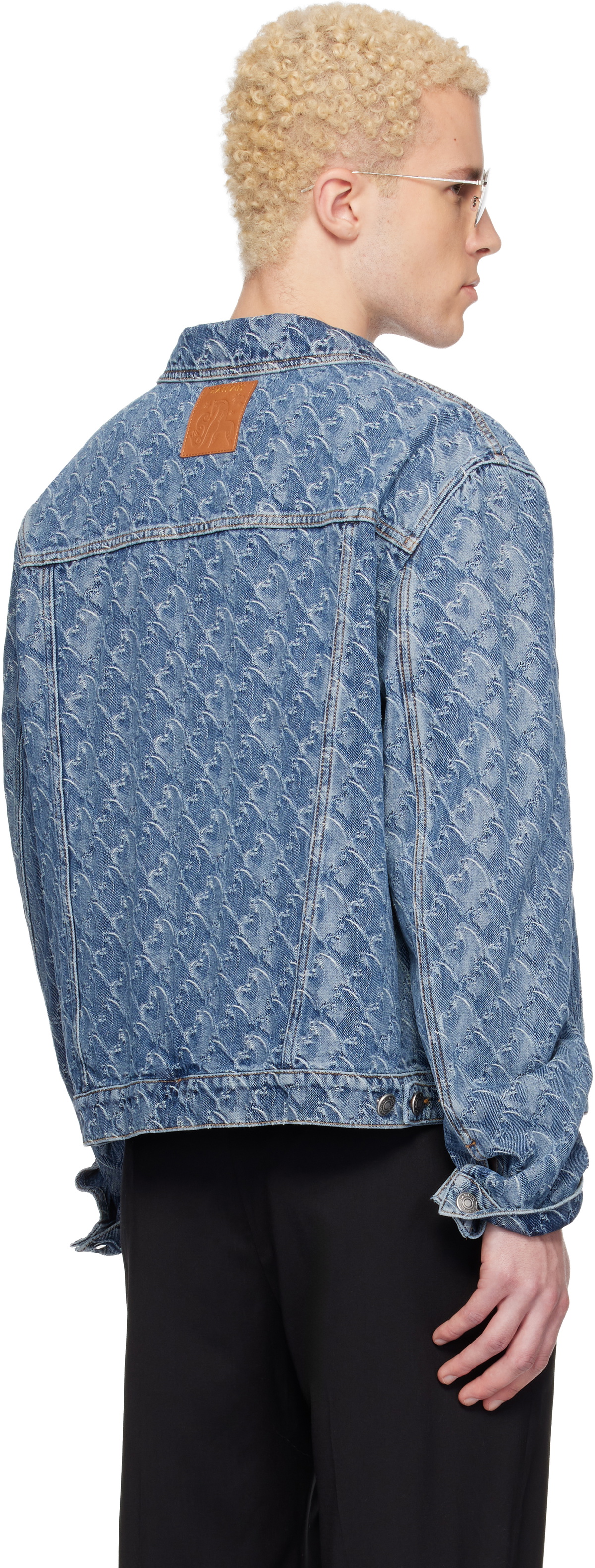 Lanvin Blue Lunar Year Jacquard Denim Jacket