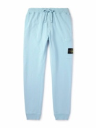 Stone Island - Tapered Logo-Appliquéd Cotton-Jersey Sweatpants - Blue