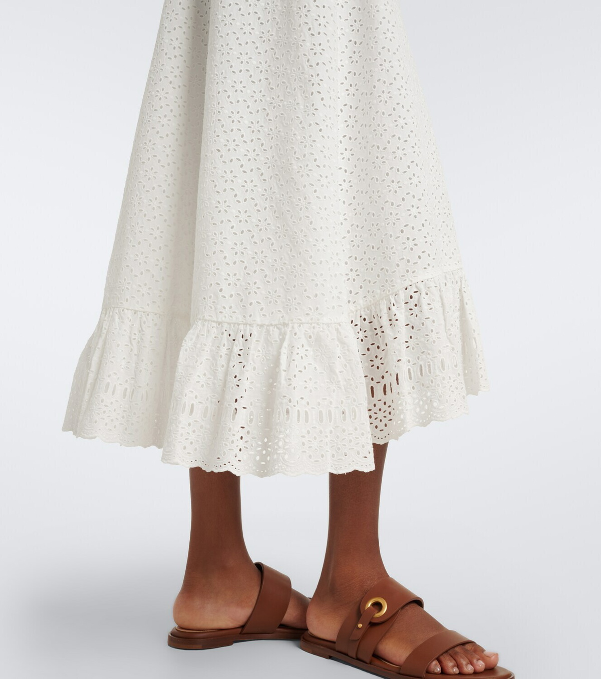 Ulla Johnson Violetta broderie anglaise midi skirt