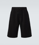 Saint Laurent Mid-rise cotton twill Bermuda shorts