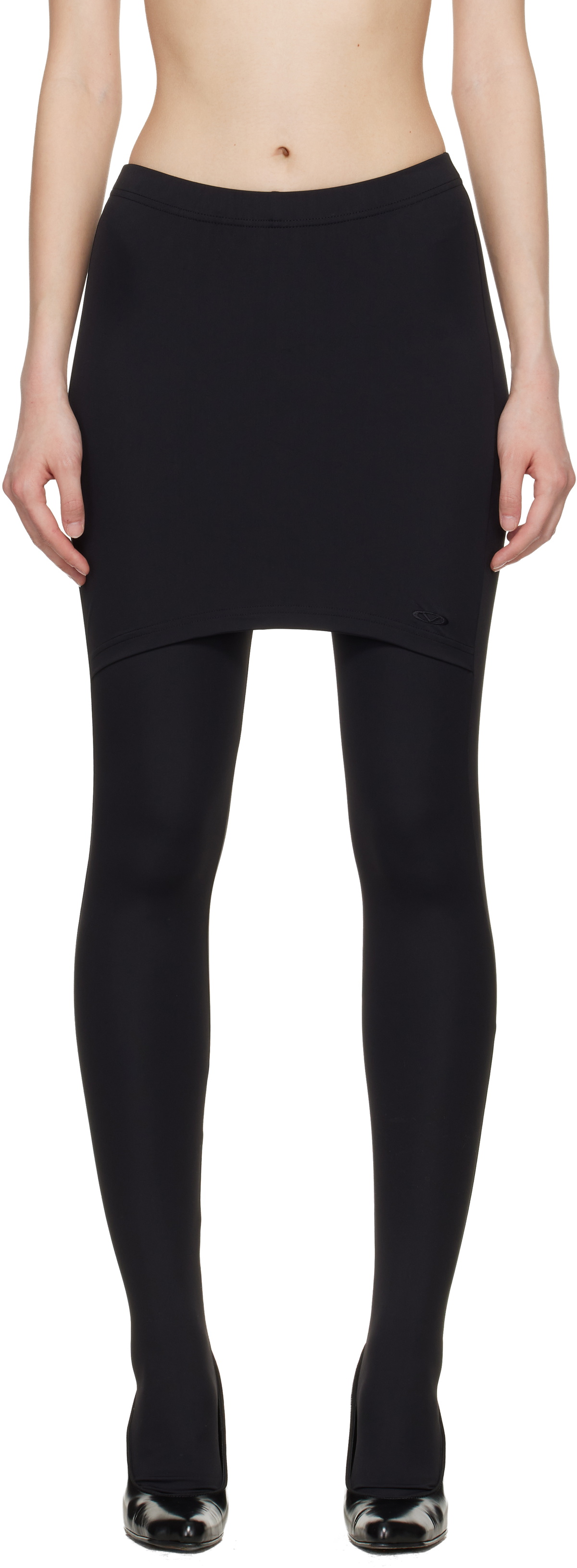 VETEMENTS Black Push-Up Front Skirt Tights