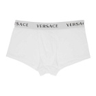 Versace Underwear White Logo Band Boxer Briefs