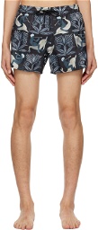COMMAS Navy Printed Swim Shorts