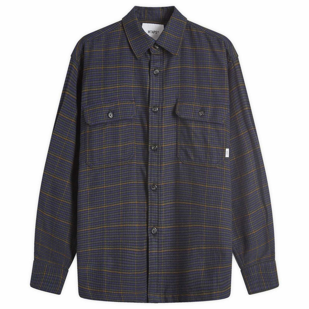 WTAPS Men's 12 Checked Work Shirt in Navy WTAPS