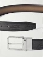 Berluti - Scritto 3.5cm Reversible Venezia Leather Belt - Blue
