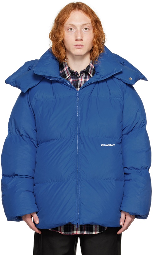 Photo: Off-White Blue Bounce Hooded Down Jacket