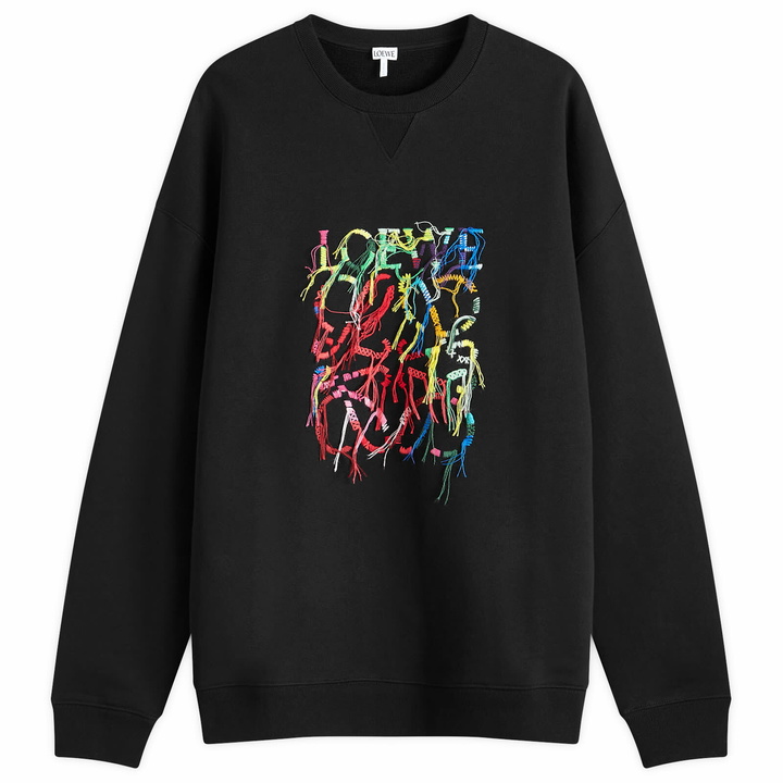Photo: Loewe Men's Embroidered Logo Sweatshirt in Black