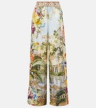 Camilla Printed silk wide-leg pants
