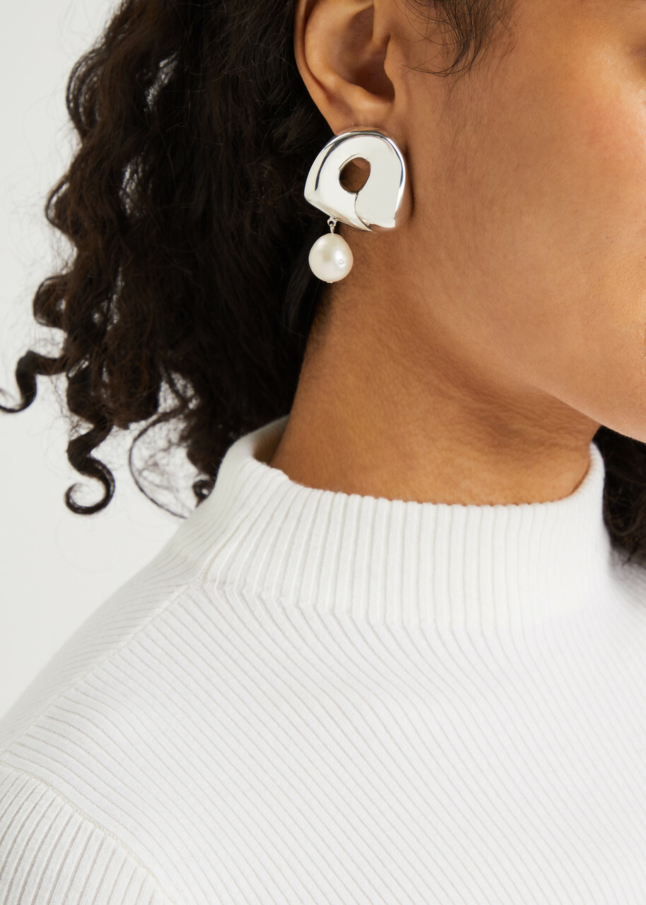Agmes X Simone Bodmer-Turner Sandra Large Sterling Silver Drop Earrings - One Size