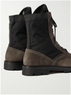 Belstaff - Trooper Oiled-Leather and Cotton-Canvas Boots - Black