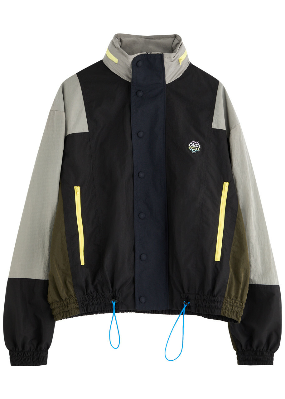 Meryll Rogge Colour-block Nylon Bomber Jacket Black Multi