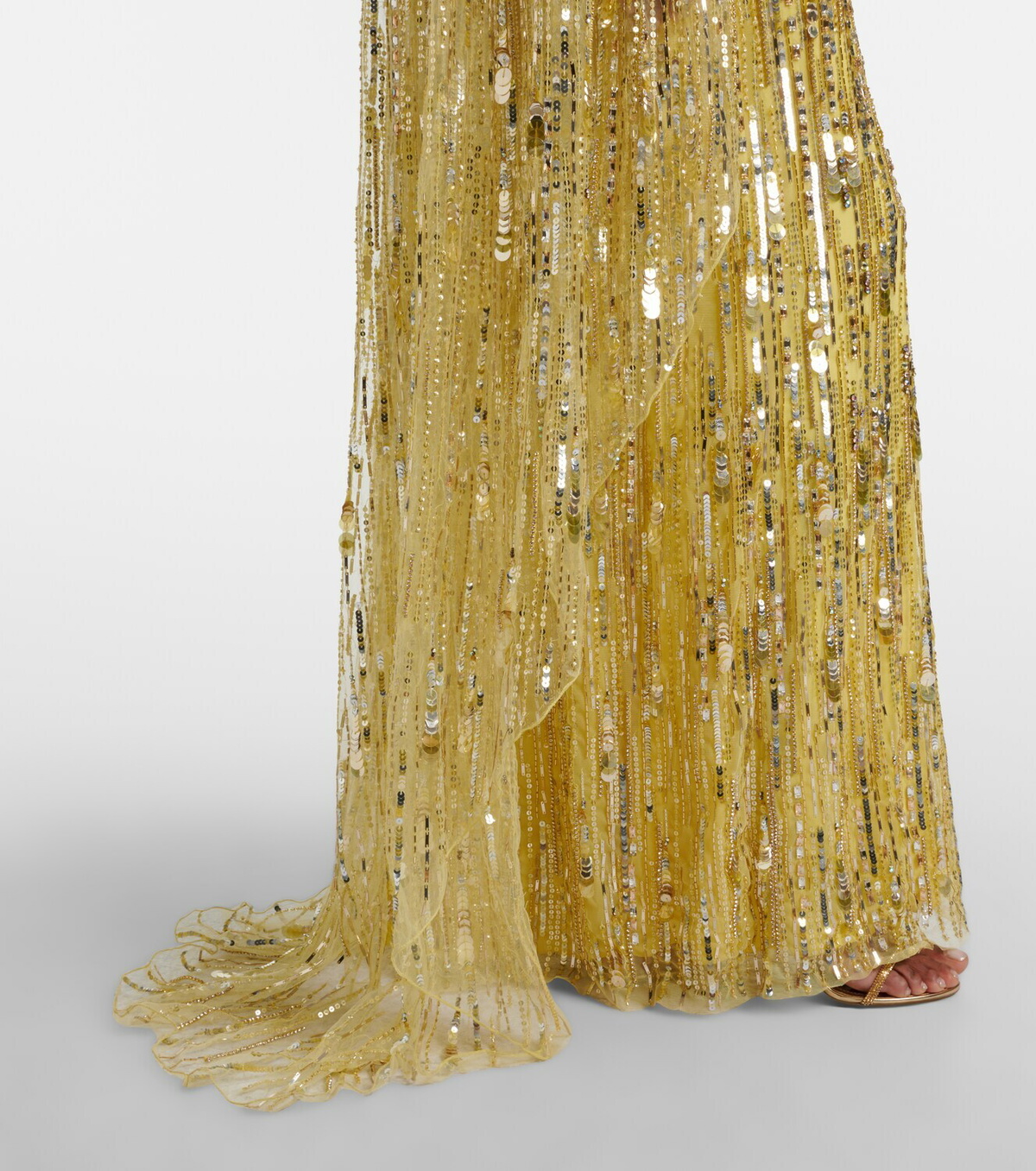 Jenny Packham Elio embellished caped gown