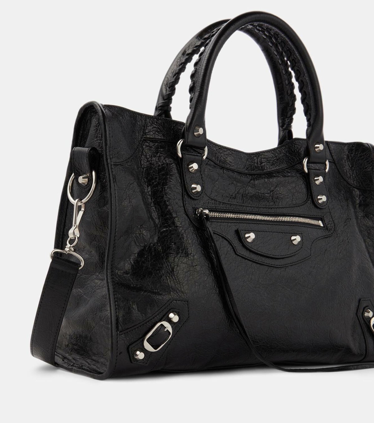 【関税&送料込】Balenciaga Le City Medium Leather Shoulder B Le City Medium leather tote bag in black - Balenciaga