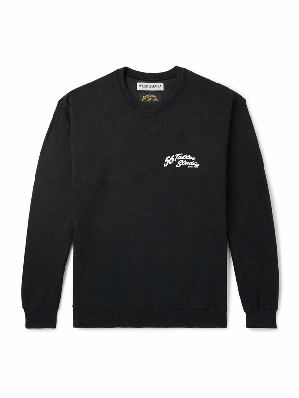 Photo: Wacko Maria - 56 Tattoo Studio Printed Cotton-Jersey Sweatshirt - Black