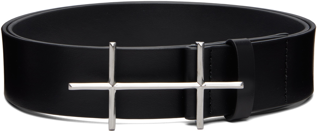 HELIOT EMIL Black Leather Carabiner Belt Heliot Emil