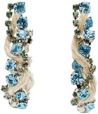 Marni Blue & Green Crystal Braid Earrings