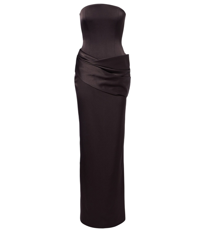 Photo: Alex Perry Draped satin crêpe bustier gown