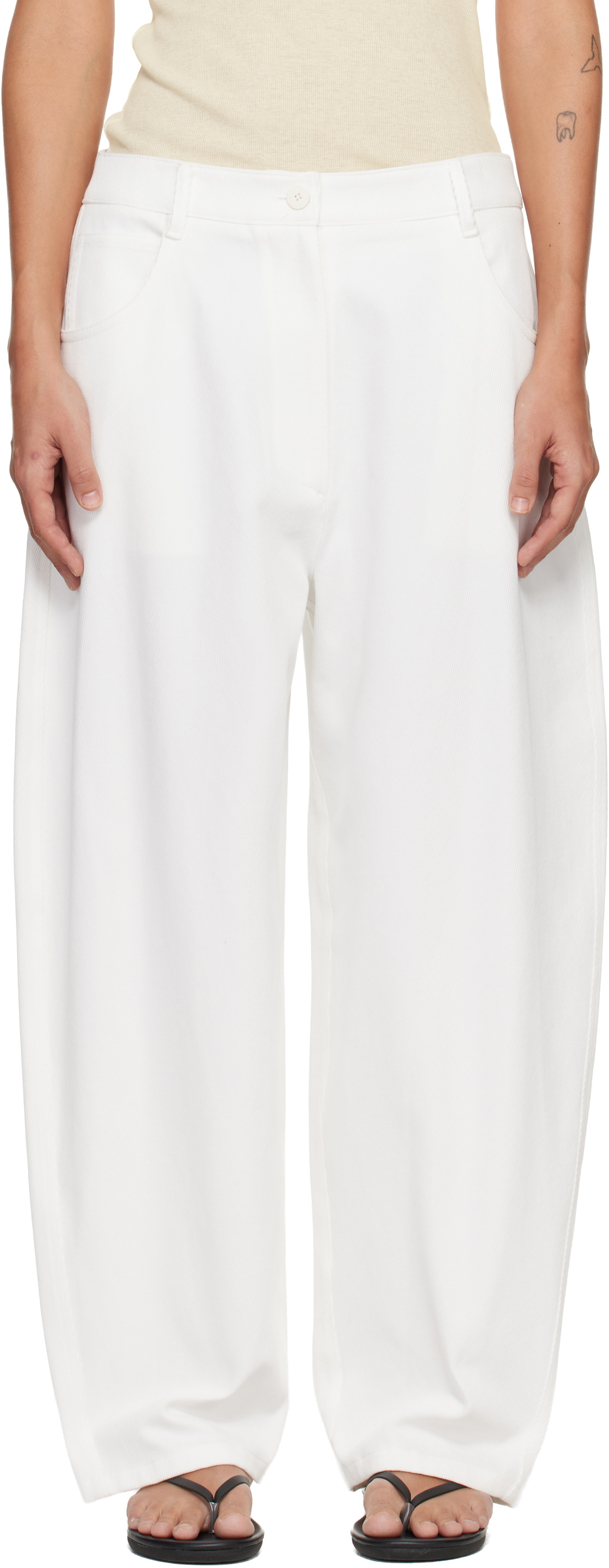 LE17SEPTEMBRE White Oblong Trousers