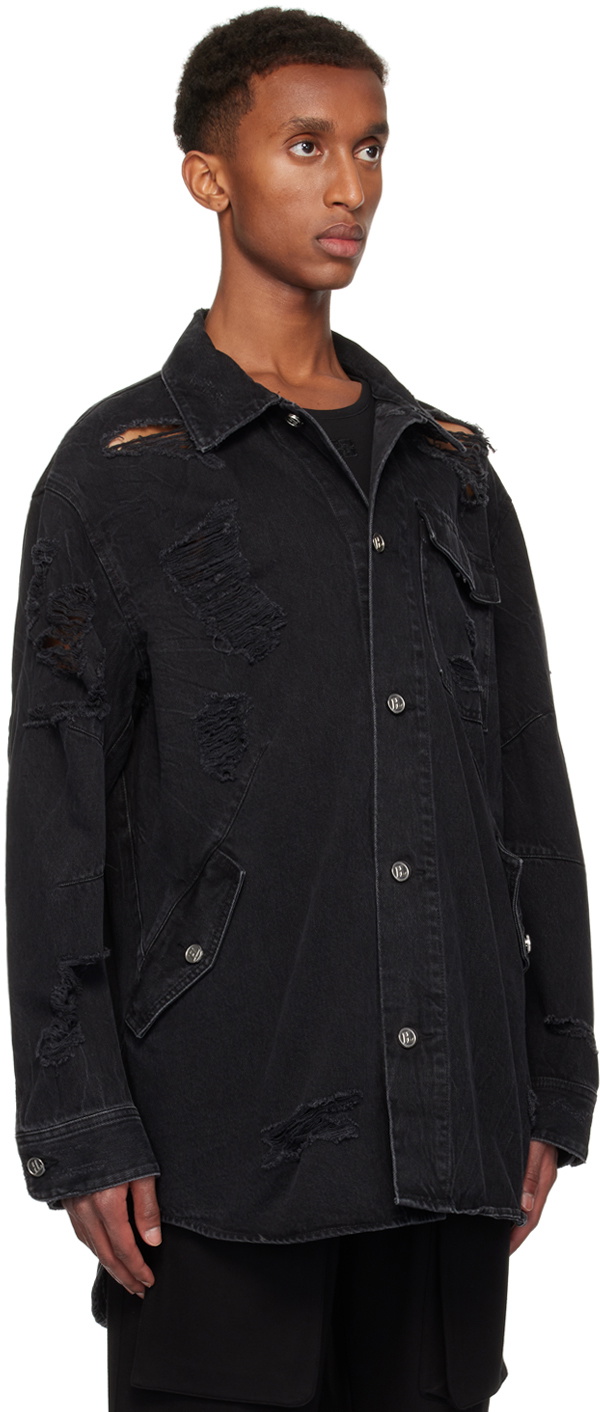 Helmut Lang Black Apex Denim Shirt Helmut Lang