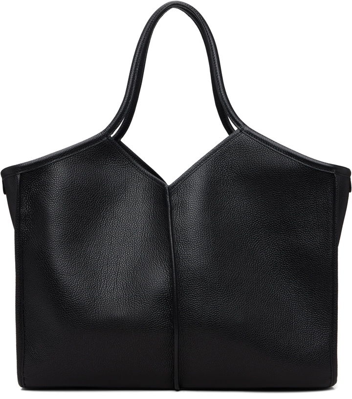 Photo: HEREU Black Calella Squared Medium Grainy Tote