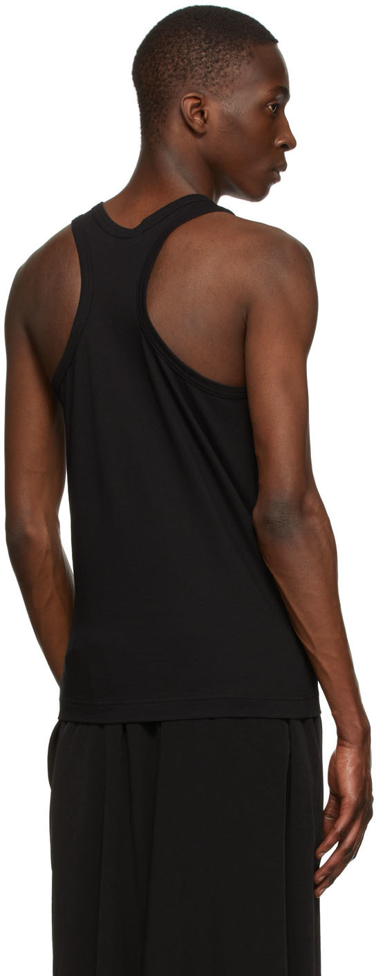 Yohji Yamamoto Black Cotton Tank Top Yohji Yamamoto