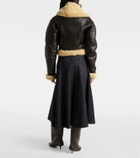 Jacquemus Aviatore cropped shearling-trimmed leather jacket