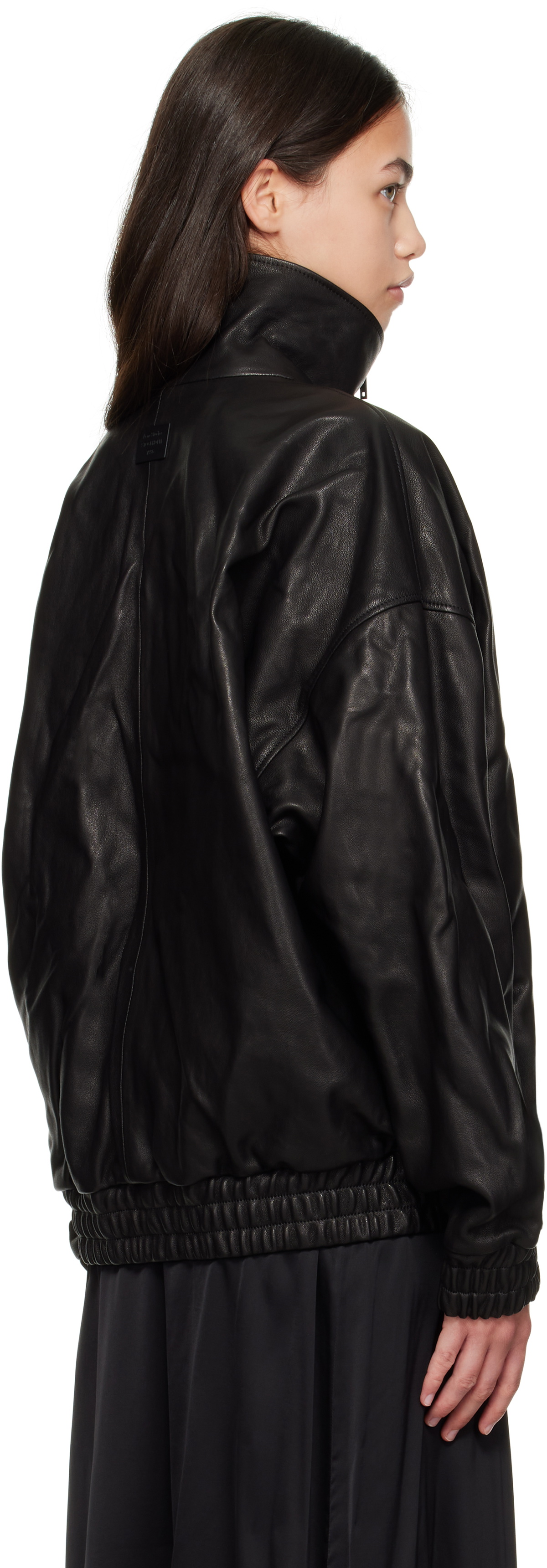 Acne Studios Black Zip Leather Jacket