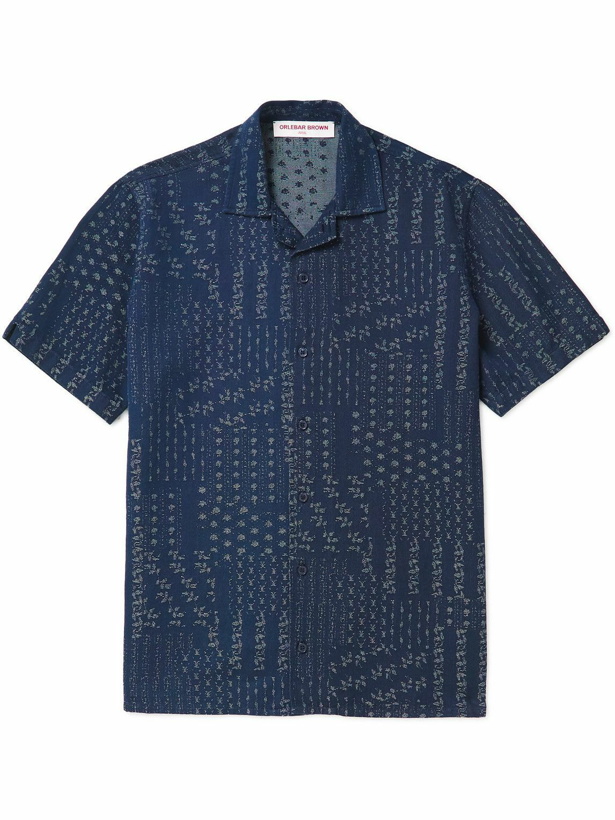 Photo: Orlebar Brown - Hibbert Solo Pastiche Cotton-Jacquard Shirt - Blue