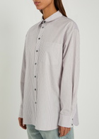 B Sides Ramona Printed Cotton-poplin Shirt Light Purple