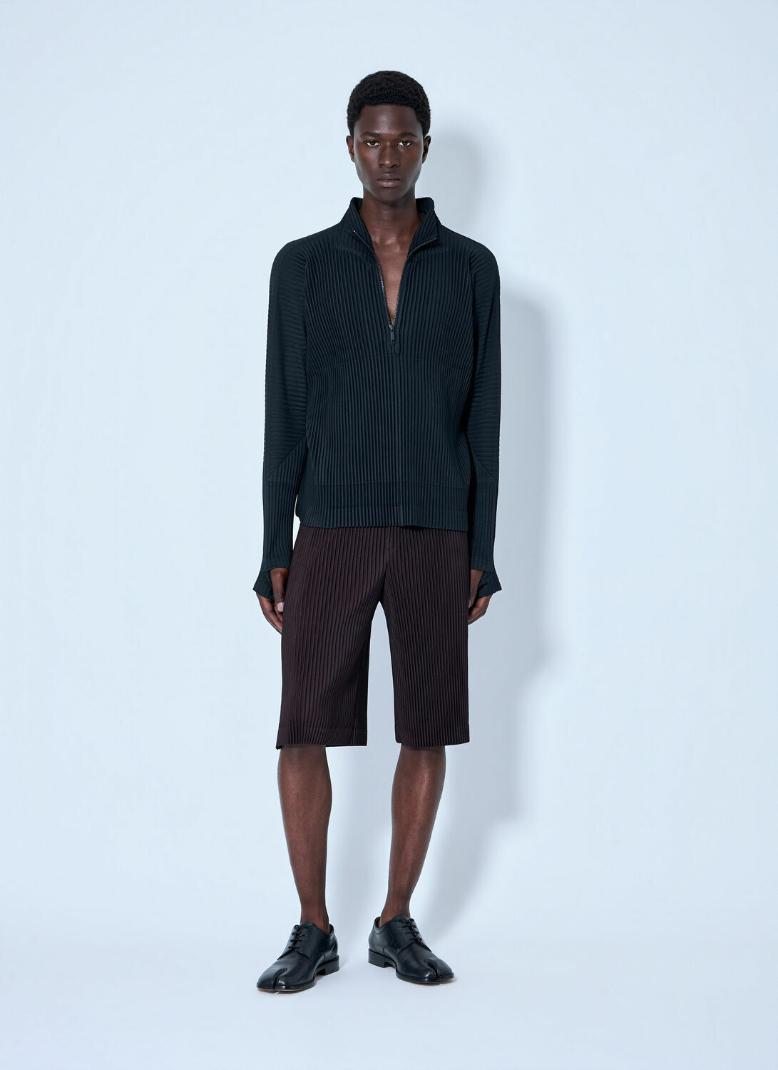 Homme Plissé Issey Miyake Pleated Half Zip Through Top
