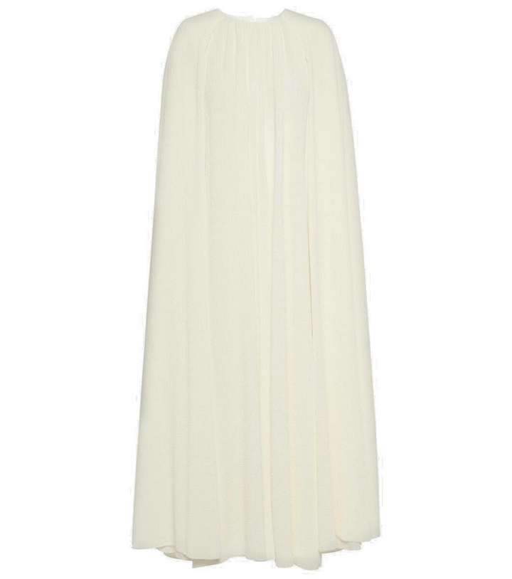 Photo: Emilia Wickstead Bridal Olivette caped midi dress