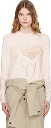 OPEN YY Off-White Beaded 'I LOVE YY' T-shirt