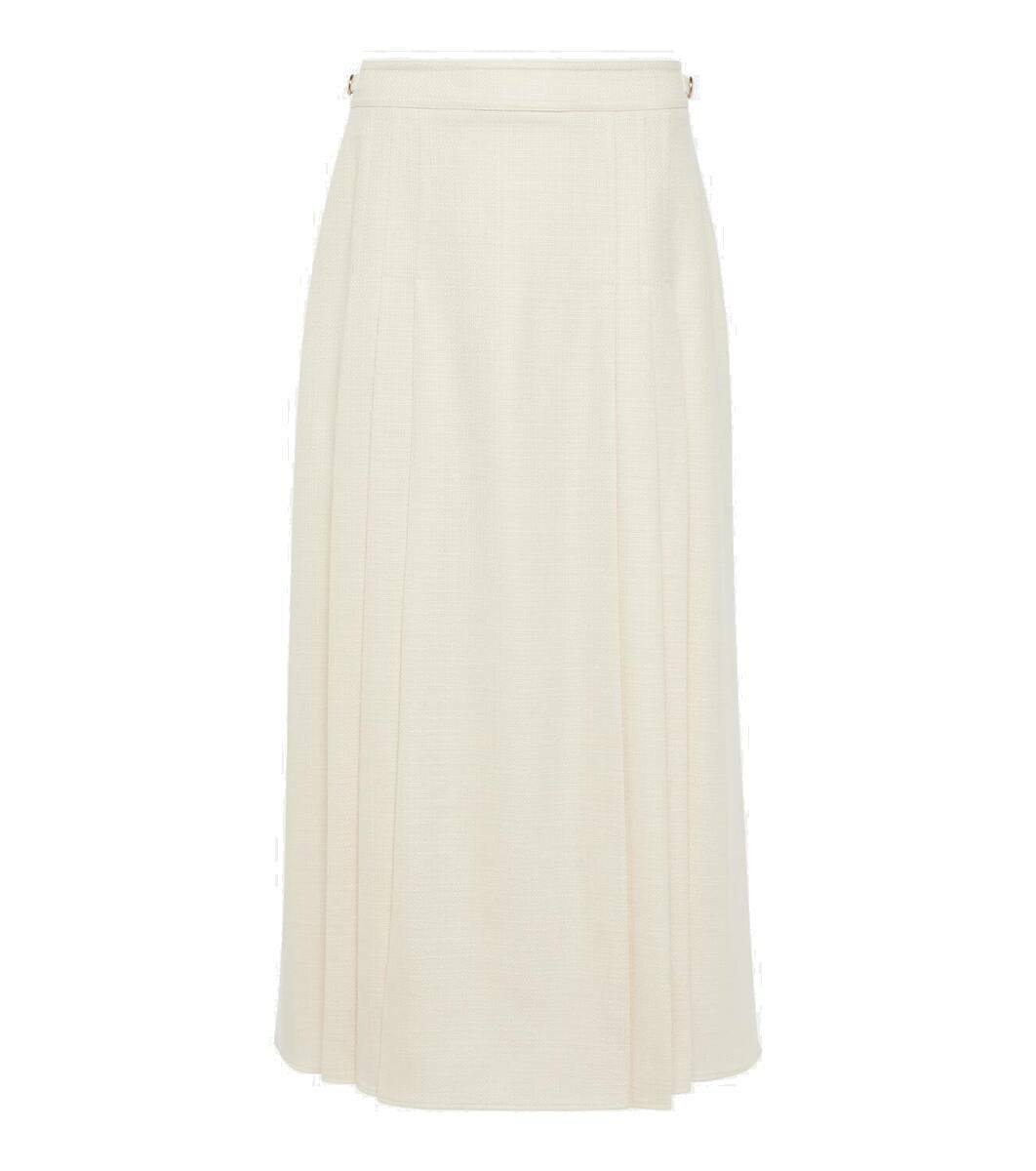 スカート GABRIELA HEARST WOOL EULA SKIRT Gabriela Hearst Lerna pleated wool and silk midi skirt