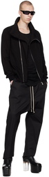 Rick Owens Black Drawstring Long Trousers