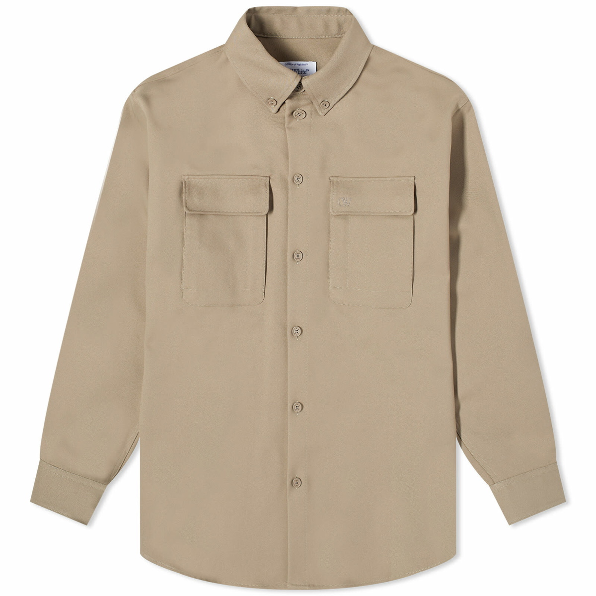 Off-White Men's Drill Overshirt in Beige Off-White