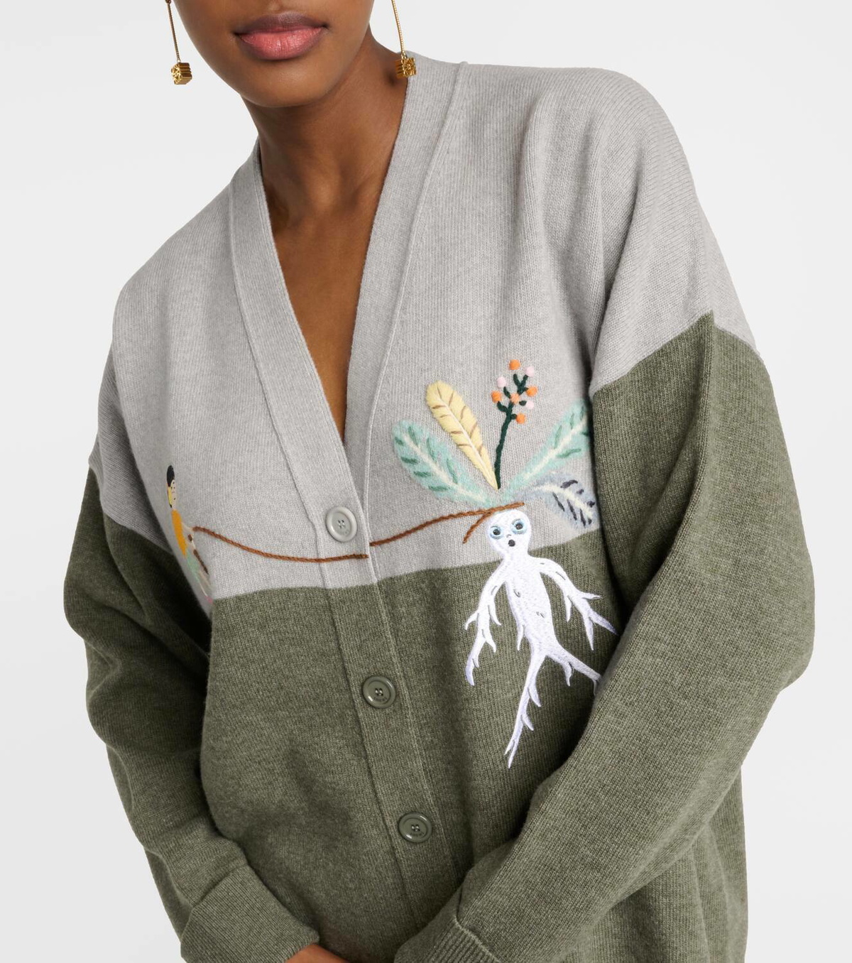 Loewe x Suna Fujita embroidered wool-blend cardigan Loewe
