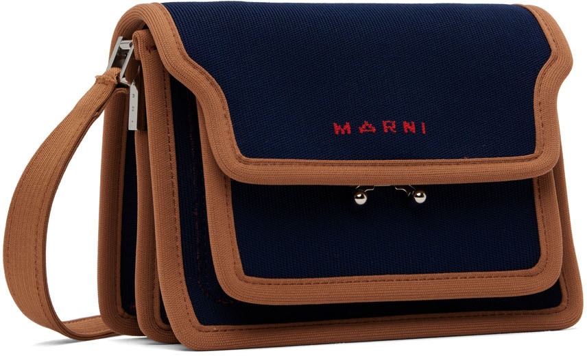 Marni Navy & Brown Mini Trunk Messenger Bag Marni