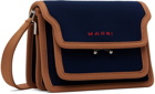 Marni Navy & Brown Mini Trunk Messenger Bag