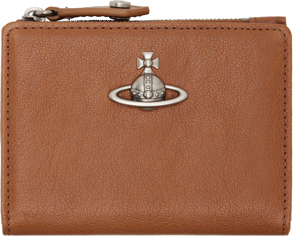 Vivienne Westwood Brown Slim Flap Card Holder Vivienne Westwood