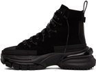 Wooyoungmi Black Double Lace-Up High-Top Sneakers