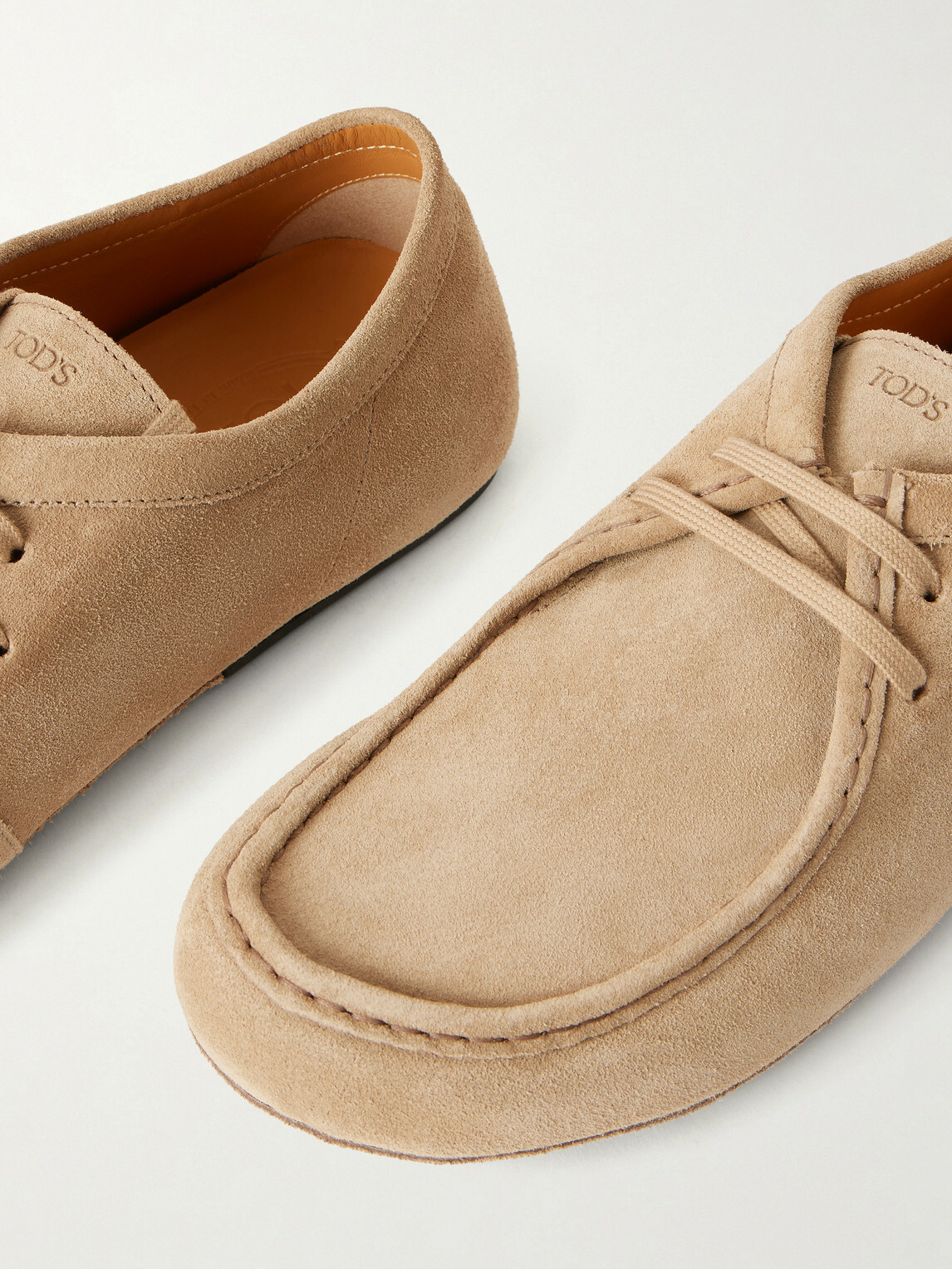 Tod's - Wallabee Suede Derby Shoes - Neutrals