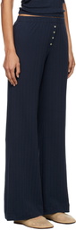 LESET Navy Pointelle Boxer Lounge Pants