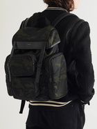 SAINT LAURENT - City Leather-Trimmed Camouflage-Print Nylon Backpack - Black